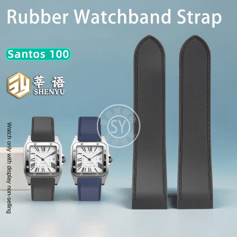 Cartier Watch Santos - حزام ساعة Shenyu-مطاط للرجال والنساء ،