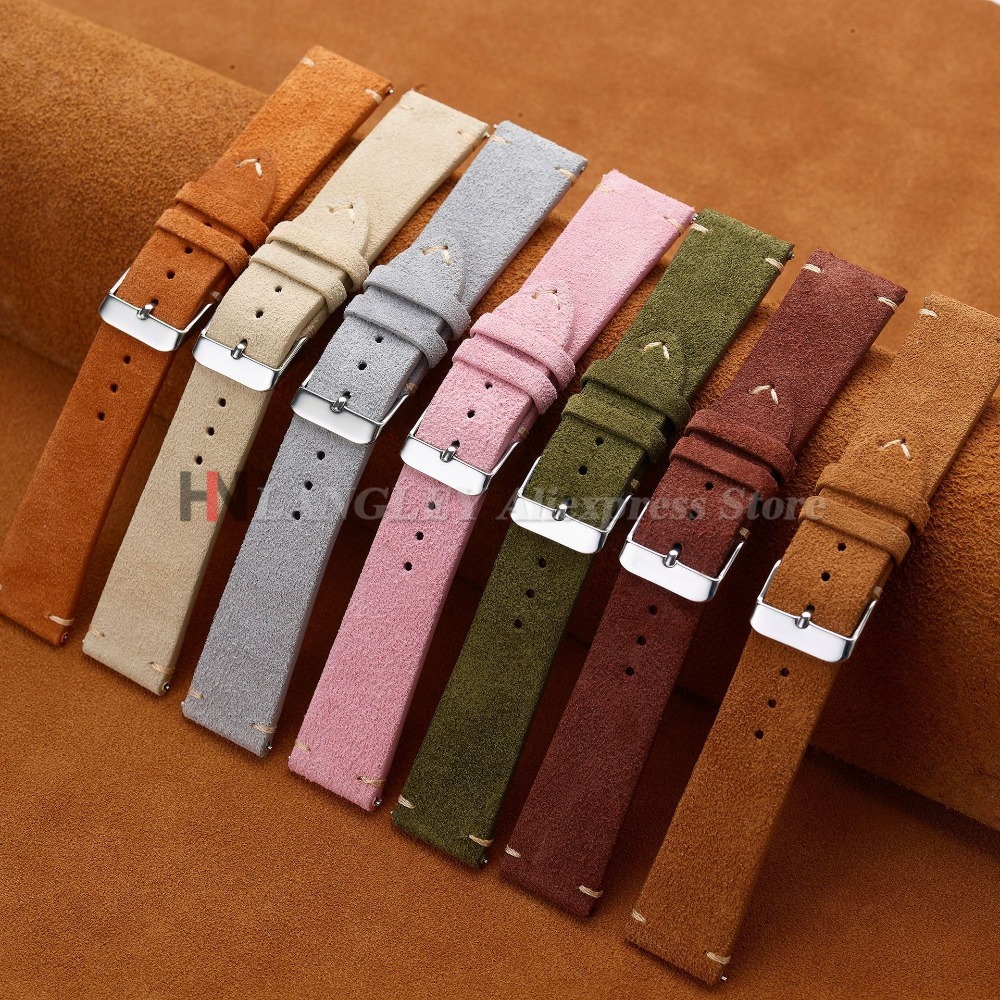 حزام ساعة من الجلد المدبوغ الن - مراجعة Suede Strap Watch وسعره