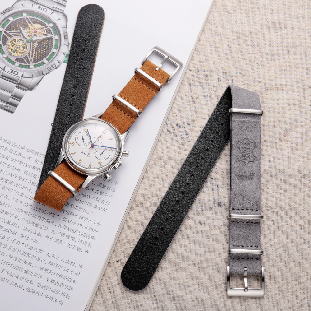 HEMSUT حزام جلد طبيعي (Suede)  - مراجعة Suede Strap Watch وسعره